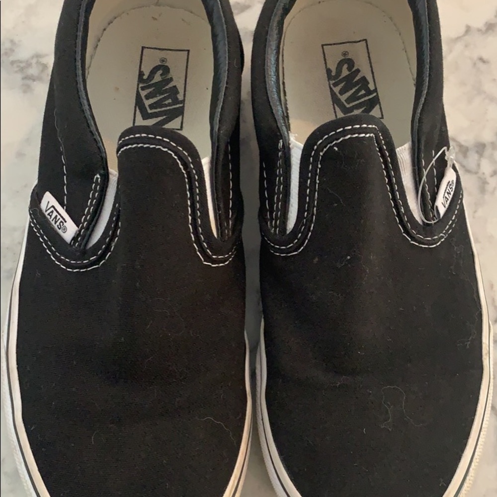 Kids black slip on vans